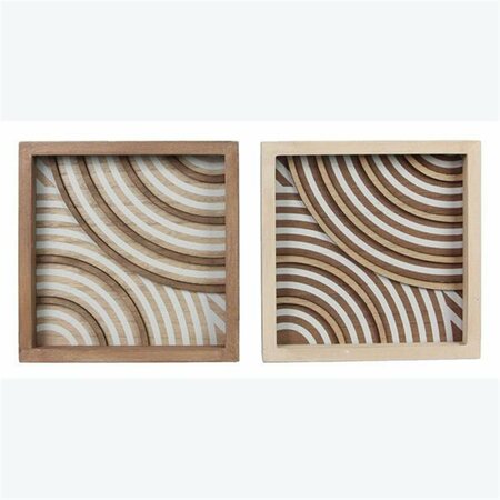 MADE4MATTRESS MDF & Wood Geometric Framed Tabletop & Wall Decor, 2 Assorted Color MA3281929